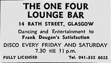 One Four Lounge Bar ad 1976